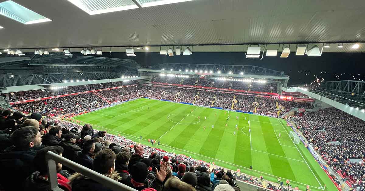 View from the Main Stand at Anfield stadium